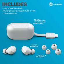 JLab Go Pop+ True Wireless Bluetooth Earbuds + USB Charging Case, Dual Connect, IPX4 Sweat Resistance, Bluetooth 5.1 Connection, 3 EQ Sound Settings Signature, Balanced, Bass Boost - 白色+ - 查看 7