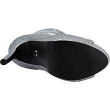 Women's Dress Boots With Rhinestones And Fish Mouth, Metallic Finish And High Heel, Silver Color, Mod. 1090047 - 銀色 - 查看 3