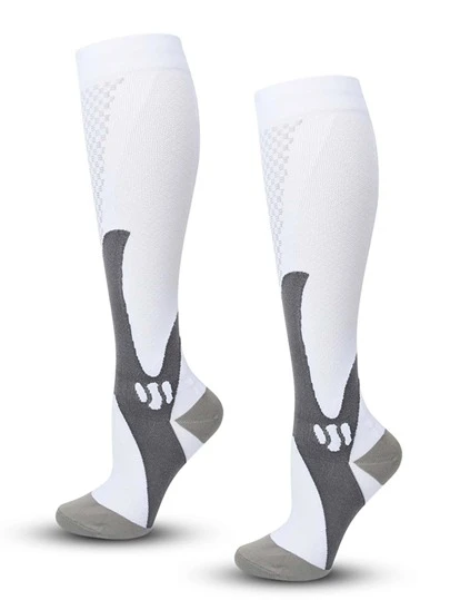 1Pair Running Men Compression Socks Fit Football Soccer Fitness Climbing Traveling Hiking Stockings 30 Mmhg Athletic Men Women Sports Socks XXL, Fall