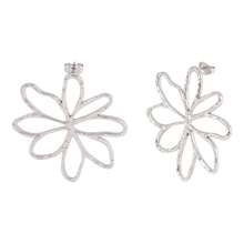 1pair Stainless Steel Big Flower Stud Earrings For Women Fashion Gold Silver Color Flower Pendant Earring Valentines Jewelry