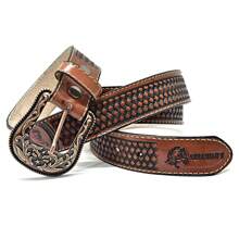 Atrevidu's Texas  Hand Painted Leather Country Belt - Whisky - Xem 5