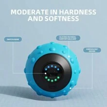 Pelota de masaje con vibración para relajar los músculos, pelota de yoga eléctrica de silicona para masajes, relajación física, vibración profunda, pelota de fascia, USB - Negro - Ver 6