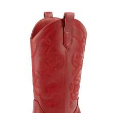 New Arrivals Women's Cowboy Boots Cowgirl Western Boots Mid Calf Boots Fashionable Embroidery Stitched Slip On Chunky Heel Music Festival Party Boots - 紅色 - 查看 9