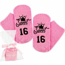 1 Pair Creative Socks Gift For 60/50/40/30/18/16/13 Years Old, Unique Christmas Present For Teenagers - Pink - View 10