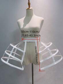 Baroque 3-Layer Lace Black & White Bird Cage Skirt Petticoat, Wholesale Overseas Trade 3-Hoop Double Edge Rococo Lolita Underskirt Fall Clothes For Women