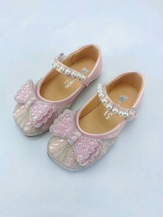 1 Pair Girls Leather Shoes Soft Bottom Cute Bow Sweet Kids Princess Shoes Spring Autumn For Party Shoe