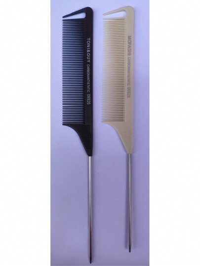 Pente Carbono Antiestatico Ponta de Ferro Toni&Guy Preto e Mofashi Bege Claro