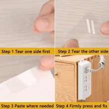 180pcs Double-Sided Adhesive Tape Set, 3 Boxes Of 60pcs Transparent Removable Waterproof Hanging Strips, Suitable For Decorating, Hanging Scrolls, Photos, Clocks, Plastics, Office & Gift Packaging, Applicable For Walls, Arts, Crafts, Hanging Decorations, Easy To Tear And Stick On Plastic Surfaces