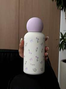 1 件 350 毫升不锈钢真空隔热杯，蝴蝶郁金香图案，适用于户外、办公室、居家、学校、汽车、生日、节日、母亲节、父亲节、返校节、情人节返校节 - 彩色 - 查看 14