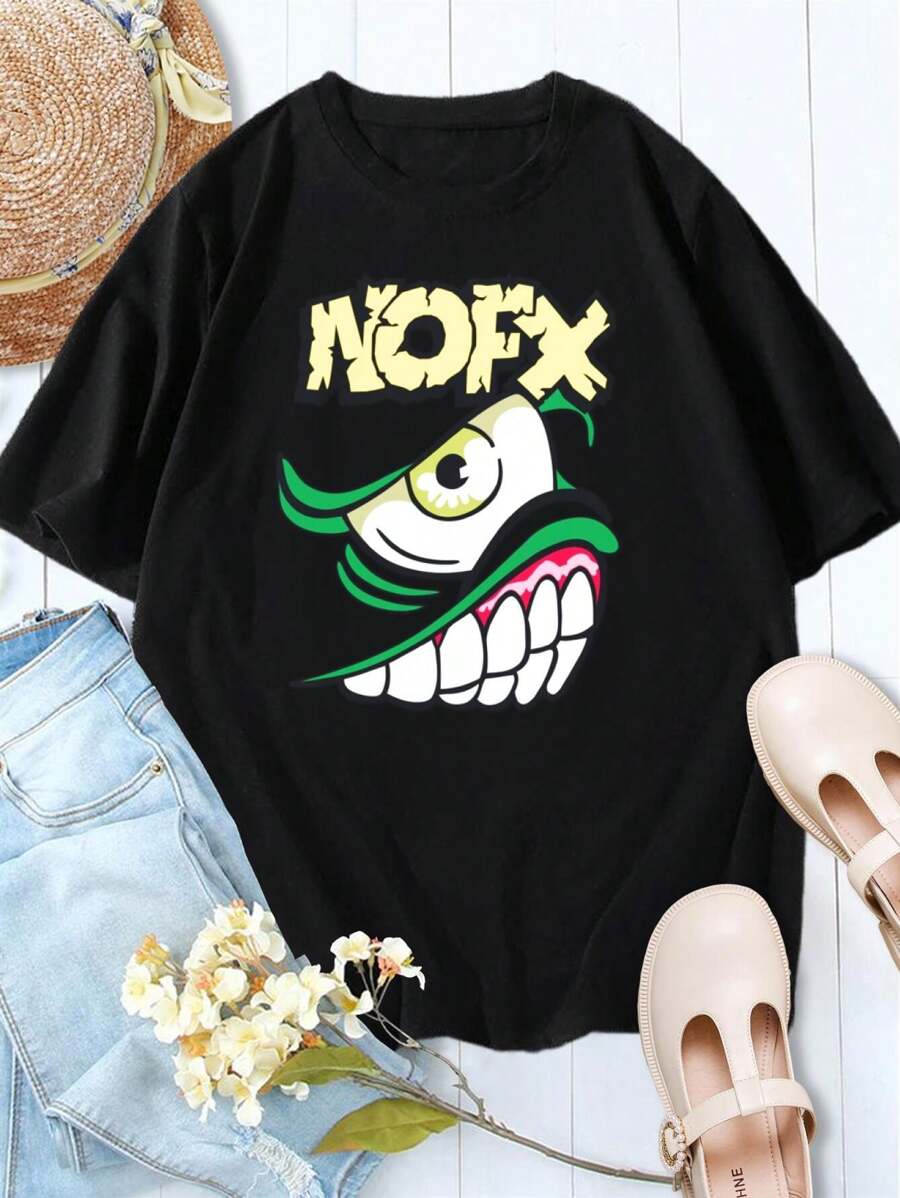 NOFX Smile Lovers T-Shirt (90s Vintage Band Merch) For Women