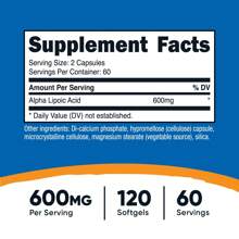 Nutricost Alpha Lipoic Acid 600mg Per Serving 120 Capsules, 60 Servings - Plant Based Caps, Non-GMO | Alpha Lipoic Acid, Antioxidant, Non-GMO, Plant Based, Capsules, Premium Quality, R-Alpha Lipoic Acid, Dietary Supplement, Wellness - 其他 - 查看 2