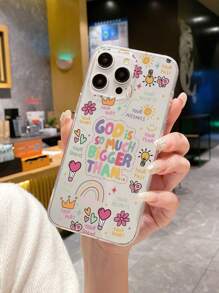 Colorful Artistic Phone Cases With Floral, Butterfly, Sun, Crown, Light Bulb, Heart, Rainbow And Other Patterns. Phone Cases With God-Related Slogans And Christian Graphic Transparent Designs, Compatible With IPhone & Galaxy