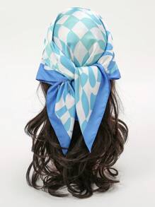 1 szt. Prosty nadruk 70 cm Mały kwadratowy szalik, nowy wiosenny bandana, uniwersalny pas, chusta na głowę, akcesorium do owijania głowy, modny szalik na szyję dla kobiet