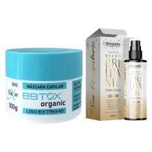 Máscara BBtox Organic Liso Extremo Hidratante 300g Naxos + Banho Brilhante Efeito Gloss 200ml