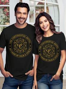 Valentine's Day John Wick Continental Hotel T-Shirt For Women Baba Yaga Keanu Reeves Movie Quotes - 黑色 - 查看 1