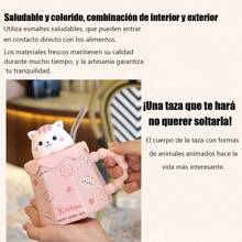 Taza de Cerámica Adorable con Diseño de Animales en Relieve, Incluye Pajita de Vidrio Reutilizable, Capacidad de 360 ml, Ideal para Bebidas Calientes y Frías, Estilo Lúdico y Único con Temática de Conejo, Panda, Gato y Oso, Material Cerámico de Alta Calidad, Resistente y Duradero, Diseño Ergonómico con Asa Texturizada para un Agarre Cómodo, Perfecto como Regalo para Niños y Amantes de los Animales, Dimensiones Compactas de 9.8 cm x 9 cm, Peso de 470 g, Ideal para el Hogar, Oficina o como Accesorio Decorativo, Disponible en Cuatro Colores Pastel para Elegir, Añade un Toque Dulce y Divertido a tu Rutina Diaria. - conejito rosa - Ver 10