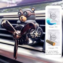 Wind Rotating Propeller Cool Fun Bear Pilot Car Air Fresheners Cartoon Dog Husky Vehicle Air-Conditioning Vent Clip Perfume Airplane Automotive Fragrance Diffuser Aromatherapy Ornaments Fan Aroma Pendant Windmill Outlet Interior Accsesories Decorations For Men Scent Flavor Fresh Smell Gifts Birthday Graduation