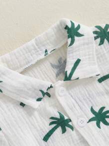 Toddler Baby Boy Summer Outfit Short Sleeve Shirts Top And Casual Shorts Set Cute Kids Clothes Toddler Boy Clothes Kid Summer Outfits Beach Wedding Birthday - 白色 - 查看 4