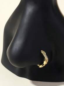 Women's Cubic Zirconia Fake Nose Ring Copper Circular Cartilage Ear Clip Nose Piercing Body Jewelry