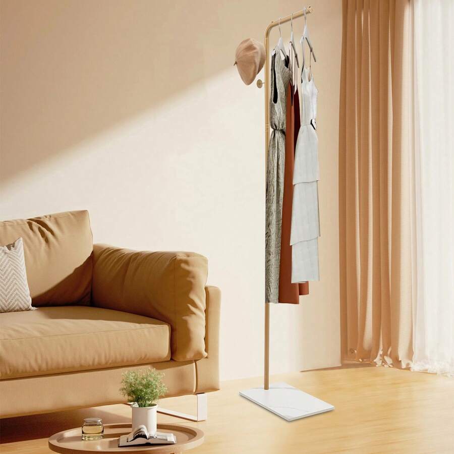 YUNRUX L-Shaped Metal Coat Rack Hat Stand Storage Entrance Clothes Hanger Wardrobe 170cm