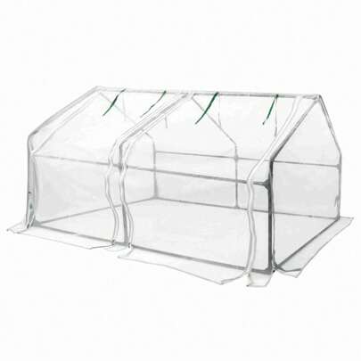 YUENFONG Gewächshaus Mini Foliengewächshaus 180x90x90cm, Treibhaus Gartenhaus mit HDPE Hitzeschutzhülle & Rolltor, Tomatengewächshaus für Outdoor Garten, Terrasse (Grün/Weiß)