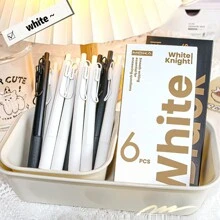 MOKA 6 支装黑武士笔 - 0.5 毫米笔尖，书写流畅，塑料材质 - 适合学校和办公室返校