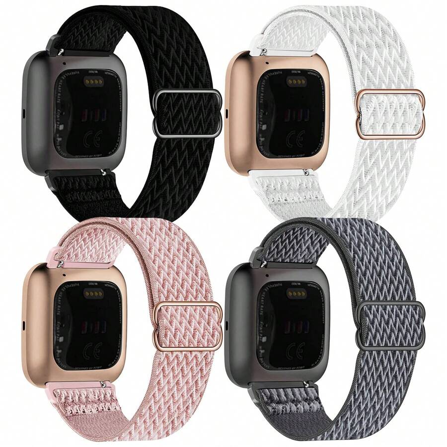 尼龙腕带兼容 Fitbit Versa/Versa 2/Versa Lite/Versa SE 腕带，男女款，弹性运动替换带，尼龙腕带兼容 Fitbit Versa 3/4 腕带/Fitbit Sense，男女款尼龙替换腕带，运动表带 - Fitbit versa 2 - 查看 1