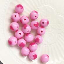 12mm 30pcs Colorful Heart Shaped Acrylic Ball Bracelet Necklace Phone Chain DIY Jewelry Accessories Material Gift Girl Valentines