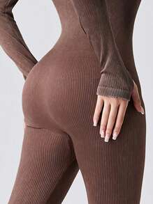 NcmRyu 1pc Women Matt Sports All-In-One Jumpsuit With Padded Bra