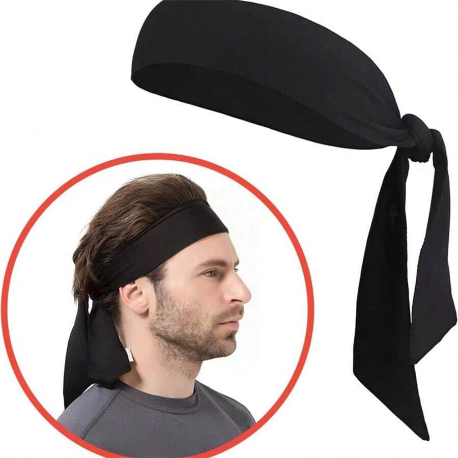 1 pieza Pañuelo deportivo absorbente de sudor para hombres Diadema de color sólido para fitness Diadema transpirable antitranspirante Diadema de samurái, opción ideal para regalos, accesorios para el cabello, accesorios para hombres, accesorios para el hombre - Multicolor - Ver 1