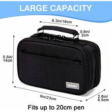 Estuche,VASCHY Estuches Lápices Papelería con Compartimento para Colegio Oficina Trabajo - Dinosaurio Rosa - Ver 2