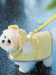 Angel Wings Design Raincoat For Pets, Candy Color, Waterproof & Windproof Dog Cat Cloak, For Small To Medium Dogs & Cats, Breathable And Lightweight Walking & Hiking Essentials With Leash Hook