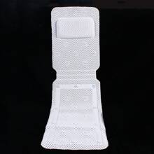 Full Body PVC Bath Mat Non-Slip Cushion SPA Head Neck Back Support Rest Pillow Bathroom Decor Summer Back To School - White - View 7