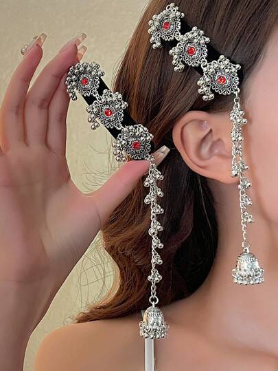 1 对手工制作的复古阿拉伯风格发饰，适合各种派对和斋月期间佩戴