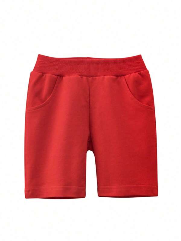 Pantalones cortos casuales de verano para niños, ropa para niños, pantalones de cinco puntos de color sólido, cómodos y transpirables
