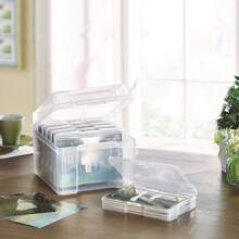 Clear Plastic Photo Storage Box Crafts Storage Photograph Picture Container Case - VariantValue - View 9