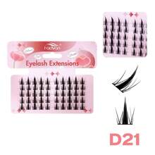 Fadvan 60pcs 5 Rows D 0.07 DIY D1-D29 Cluster Lash Segmented Extensions Invisible Natural Individual Eyelash Trilogy Foxed Large Capacity Mixed Tray Soft Lashes Supplies - Black - View 30
