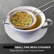 1pc Large Fine Mesh Strainer, Kitchen Metal Food Strainers With Sturdy Handle, Stainless Steel 30 Mesh Sieve Sifters For Rice, Quinoa, Pasta, Fruits, - Silver - View 8