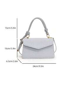 New Vintage Mini Square Bag, Unique Textured Design Crossbody Shoulder Handbag For Women - White - View 9