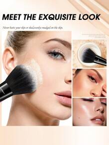 36pcs Makeup Sponge & Brush Set, Including Powder Brush, Blush Brush, Contour Brush, Foundation Brush, Nose Brush, Eyeshadow Brush, Eyebrow Brush, Lip Brush, Detail Brush, Makeup Sponge Suitable For Liquid Makeup, Triangle Powder Puff, Makeup Brush Cleaning Bowl, Makeup Sponge Makeup Tool Set, Wrist Strap, Makeup Headband - Black - View 5