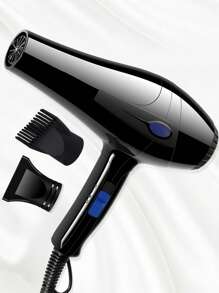 1 pieza Secador de pelo con carcasa de nailon resistente a golpes, alto flujo de aire, control de un solo botón, alta potencia, incluye cepillo de peinado y boquilla concentradora, color aleatorio, enchufe del Reino Unido - Ver 3