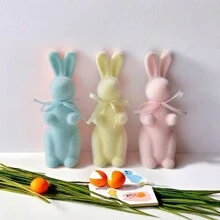 Easter Bunny Decor With Fluffy Moss - Adorable Tabletop Home Decoration, Easter Gift, Cute Spring Decor For Living Room Desktop - Multicolor - View 1
