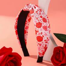 Women Valentine's Day Headbands Wide Knotted Elastic Hair Bands Stretch Hair Hoops For Hair Styling Tool Accessories