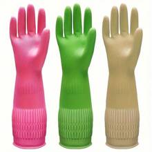 3 Pairs Of Premium Cleaning Gloves - Waterproof, High Strength, Suitable Kitchen, Dishwashing, Laundry - Durable, Quick-Drying, Multi-Functional Home Assistant - Essential Cleaning - 中等的 - 查看 5