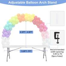 Balloon Arch Stand Reusable Balloon Arch Kit 10FT Adjustable Balloon Arch Stand Set Frame For Birthday Decorations Wedding Graduation Anniversary Graduation Party New Year Black - White - View 11