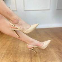 Women's Open Pumps With Thin Heels 11cm Angela Galvão - 米色 - 查看 2