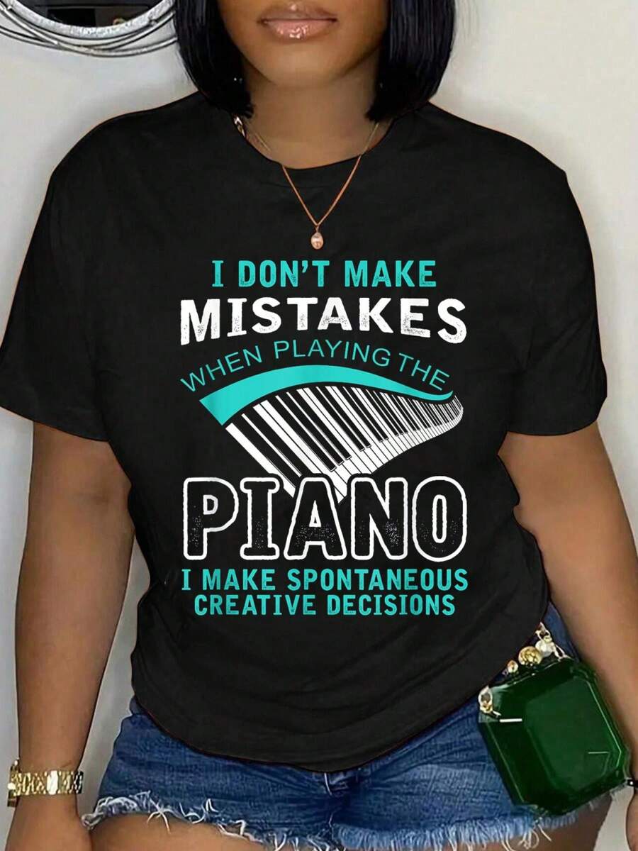 Pianist Gift I Dont Make Mistakes When Playing The Piano Tees,Fashion Casual T-Shirt