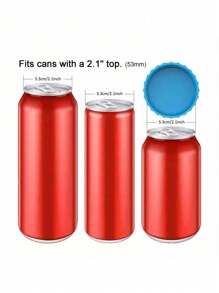 2 nắp lon silicon, nắp đậy kín bằng silicon, Cola, Soda nắp đậy kín bằng silicon, không rò rỉ nắp lon silicon 2,5 inch * 0,5 inch - Nhiều màu - Xem 4