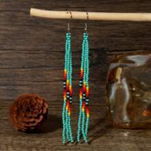 Handmade Bohemian Style Tassel Earrings With Colorful Bead Strings, Perfect Gift For Couples, Friends, Birthdays And Valentine's Day, Earrings Suitable For Everyday Wear,Mom,Mother,Mother's Day,Gift