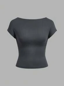 Kit 3 Cropped Feminino  Nua Baby Tee Plain Casual - Gray, Black and White - View 8